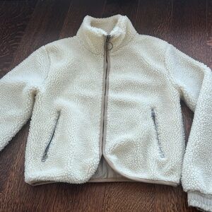 Sherpa fleece crop jacket